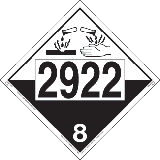 UN 2922, Hazard Class 8 - Corrosives, Tagboard - ICC Canada