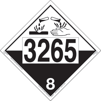 UN 3265, Hazard Class 8 - Corrosives, Tagboard - ICC Canada