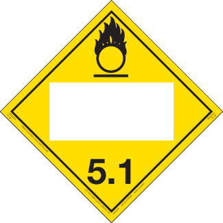 Hazard Class 5.1 - Oxidizer, Permanent Self-Stick Vinyl, Blank - ICC Canada