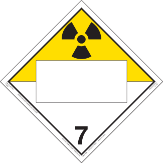 Hazard Class 7 - Radioactive Materials Placard, Removable Self-Stick Vinyl, Blank - ICC Canada