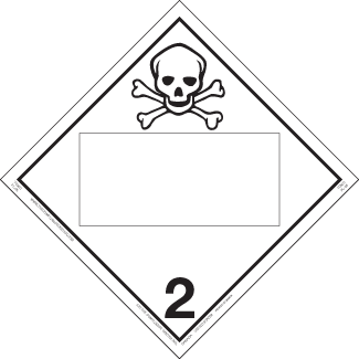 Hazard Class 2.3 - Toxic Gas Placard, Removable Self-Stick Vinyl, Blank - ICC Canada