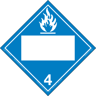 Hazard Class 4.3 - Water Reactive Substances Placard, Removable Self-Stick Vinyl, Blank - ICC Canada