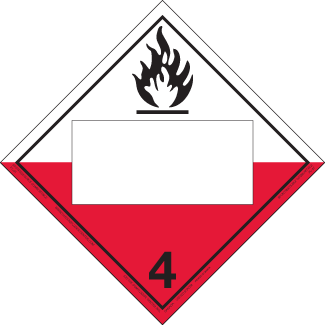 Hazard Class 4.2 - Substances Liable to Spontaneous Combustion Placard, Removable Self-Stick Vinyl, Blank - ICC Canada