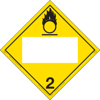 Hazard Class 2.2 (5.1) - Oxygen, Removable Self-Stick Vinyl, Blank - ICC Canada