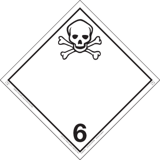 Hazard Class 6.1 - Toxic Substances, Permanent Self-Stick Vinyl, Non-Worded Placard - ICC Canada