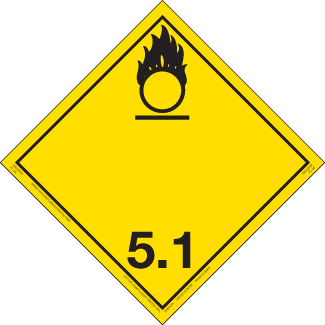 Hazard Class 5.1 - Oxidizer, Permanent Self-Stick Vinyl, Non-Worded Placard - ICC Canada