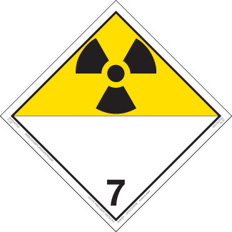 Hazard Class 7 - Radioactive Materials, Permanent Self-Stick Vinyl, Non-Worded Placard - ICC Canada