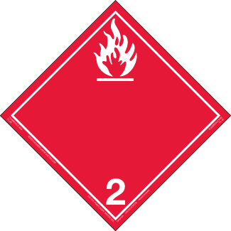 Hazard Class 2.1 - Flammable Gas, Permanent Self-Stick Vinyl, Non-Worded Placard - ICC Canada