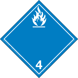 Hazard Class 4.3 - Water Reactive Substances, Permanent Self-Stick Vinyl, Non-Worded Placard - ICC Canada