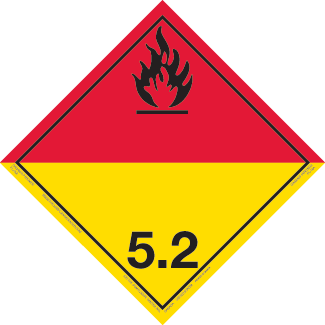 Hazard Class 5.2 - Organic Peroxide, Permanent Self-Stick Vinyl, Non-Worded Placard - ICC Canada