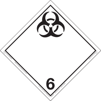 Hazard Class 6.2 - Infectious Substances, Permanent Self-Stick Vinyl, Non-Worded Placard - ICC Canada