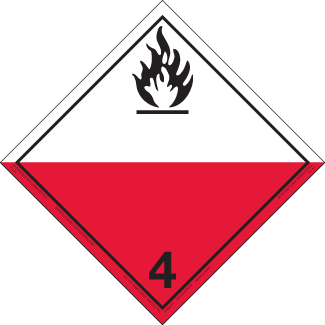 Hazard Class 4.2 - Substances Liable to Spontaneous Combustion, Permanent Self-Stick Vinyl, Non-Worded Placard - ICC Canada