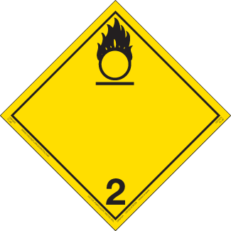 Hazard Class 2.2 (5.1) - Oxygen, Permanent Self-Stick Vinyl, Non-Worded Placard - ICC Canada