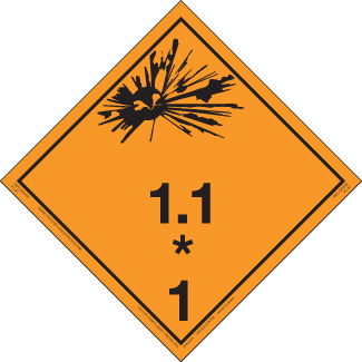 Hazard Class 1.1 - Explosive, Tagboard, Non-Worded Placard - ICC Canada