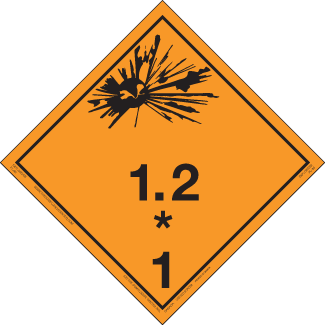 Hazard Class 1.2 - Explosive, Tagboard, Non-Worded Placard - ICC Canada
