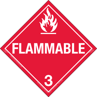 Hazard Class 3 - Flammable Liquid, Rigid Vinyl, Worded Placard - ICC Canada