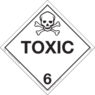 Hazard Class 6.1 - Toxic, Permanent Self-Stick Vinyl, Worded Placard - ICC Canada