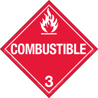 Hazard Class 3 - Combustible Liquid, Tagboard, Worded Placard - ICC Canada