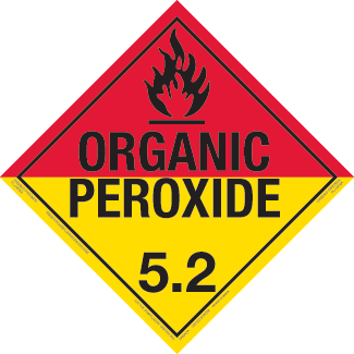Hazard Class 5.2 - Organic Peroxide, Permanent Self-Stick Vinyl, Worded Placard - ICC Canada