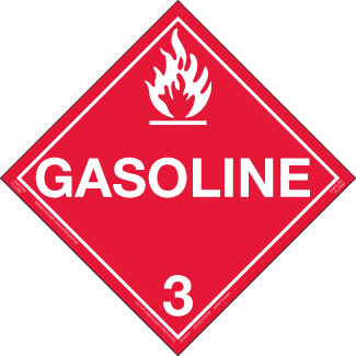 Hazard Class 3 - Gasoline, Tagboard, Worded Placard - ICC Canada