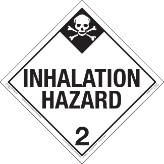 Hazard Class 2.3 - Inhalation Hazard, Permanent Self-Stick Vinyl, Worded Placard - ICC Canada