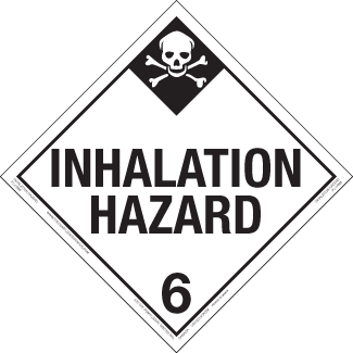 Hazard Class 6.1 - Inhalation Hazard, Permanent Self-Stick Vinyl, Worded Placard - ICC Canada