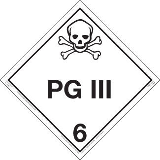 Hazard Class 6.1 - PG III, Tagboard, Worded Placard - ICC Canada