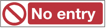 No Entry, 7" x 23", Self-Stick Vinyl - ICC Canada