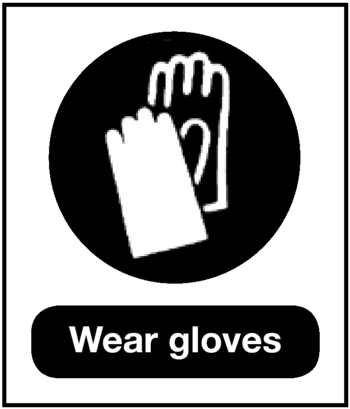 Wear Gloves, 8.5" x 11", Rigid Vinyl - ICC Canada