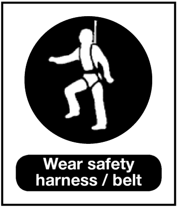 Wear Safety Harness/Belt, 8.5" x 11", Self-Stick Vinyl - ICC Canada
