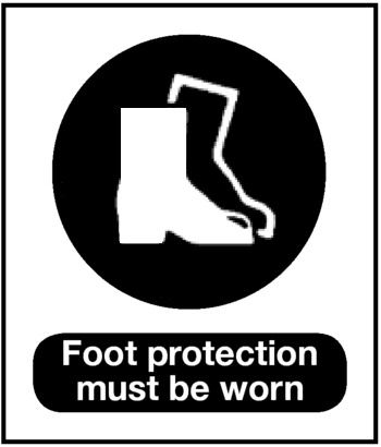 Foot Protection Must be Worn, 8.5" x 11", Rigid Vinyl - ICC Canada