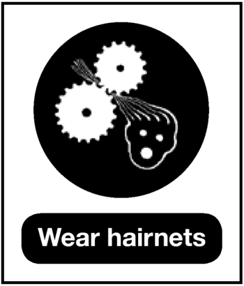Wear Hairnets, 8.5" x 11", Self-Stick Vinyl - ICC Canada