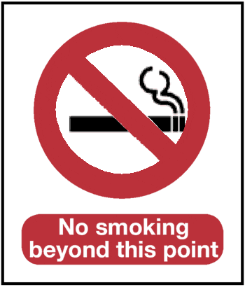 No Smoking Beyond This Point, 8.5" x 11", Rigid Vinyl - ICC Canada