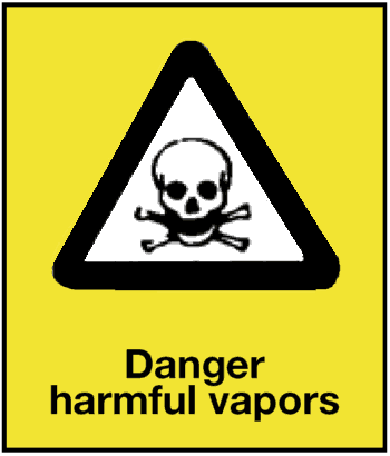 Danger Harmful Vapors, 8.5" x 11", Rigid Vinyl - ICC Canada