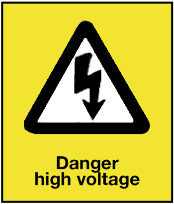 Danger High Voltage, 8.5" x 11", Rigid Vinyl - ICC Canada