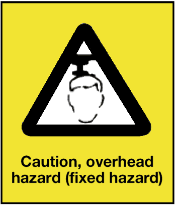 Caution, Overhead Hazard (fixed hazard), 8.5" x 11", Rigid Vinyl - ICC Canada