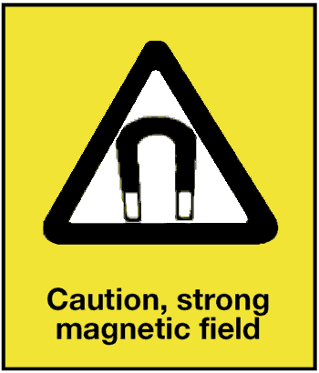 Caution, Strong Magnetic Field, 8.5" x 11", Self-Stick Vinyl - ICC Canada