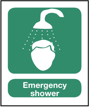 Emergency Shower, 8.5" x 11", Self-Stick Vinyl - ICC Canada