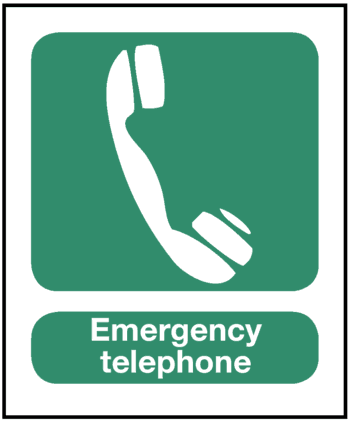 Emergency Telephone, 8.5" x 11", Self-Stick Vinyl - ICC Canada