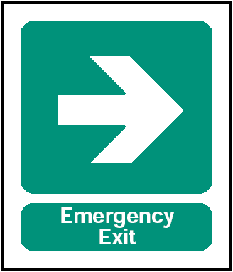 Emergency Exit, 8.5" x 11", Rigid Vinyl - ICC Canada