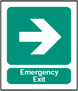 Emergency Exit, 8.5" x 11", Self-Stick Vinyl - ICC Canada