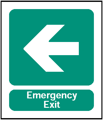 Emergency Exit, 8.5" x 11", Rigid Vinyl - ICC Canada