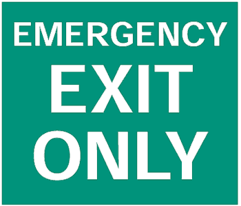 Emergency Exit Only, 8.5" x 11", Rigid Vinyl - ICC Canada