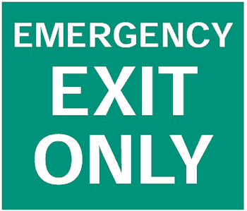 Emergency Exit Only, 8.5" x 11", Self-Stick Vinyl - ICC Canada