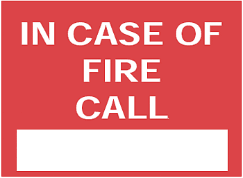 In Case of Fire Call, 8.5" x 11", Rigid Vinyl - ICC Canada