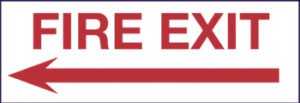 Fire Exit, 6.5" x 14", Aluminum Sign - ICC Canada
