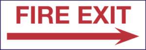 Fire Exit, 6.5" x 14", Self-Stick Vinyl Sign - ICC Canada