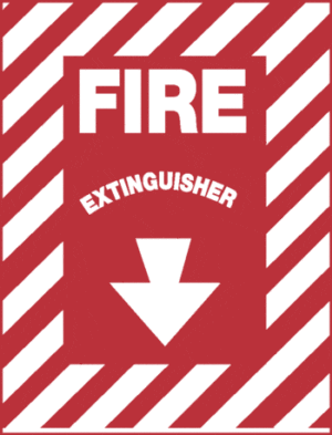 Fire Extinguisher, 9" x 12", Aluminum Sign - ICC Canada