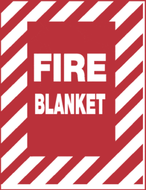 Fire Blanket, 9" x 12", Aluminum Sign - ICC Canada