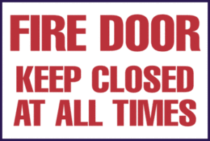 Fire Door - Keep Closed At All Times, 9" x 12", Rigid Vinyl Sign - ICC Canada